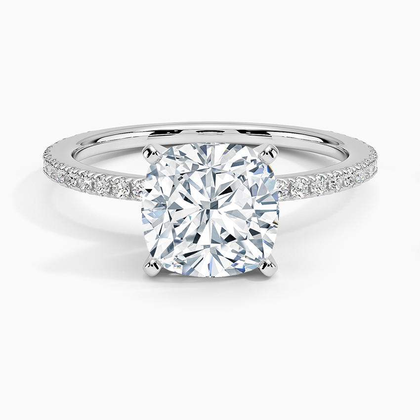 ecomposer-view with diamond shape-cushion,ecomposer-size-2-ct,ecomposer-metal type-white-gold-18k