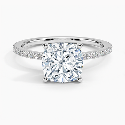 ecomposer-view with diamond shape-cushion,ecomposer-size-2-ct,ecomposer-metal type-white-gold-18k