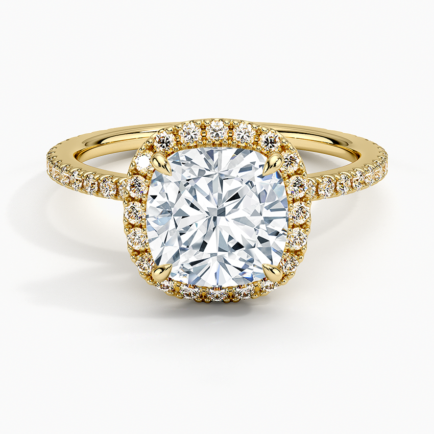 ecomposer-view with diamond shape-cushion,ecomposer-size-2-ct,ecomposer-metal type-yellow-gold-18k