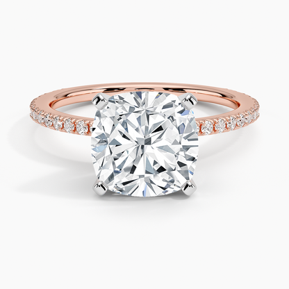 ecomposer-view with diamond shape-cushion,ecomposer-size-3-ct,ecomposer-metal type-rose-gold-18k
