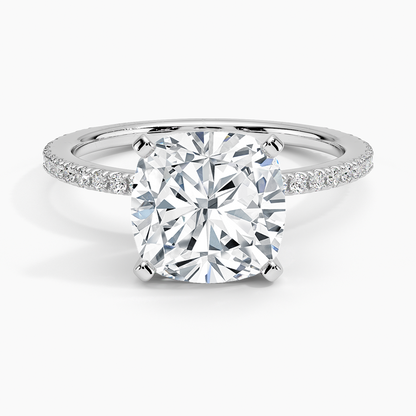 ecomposer-view with diamond shape-cushion,ecomposer-size-3-ct,ecomposer-metal type-white-gold-18k