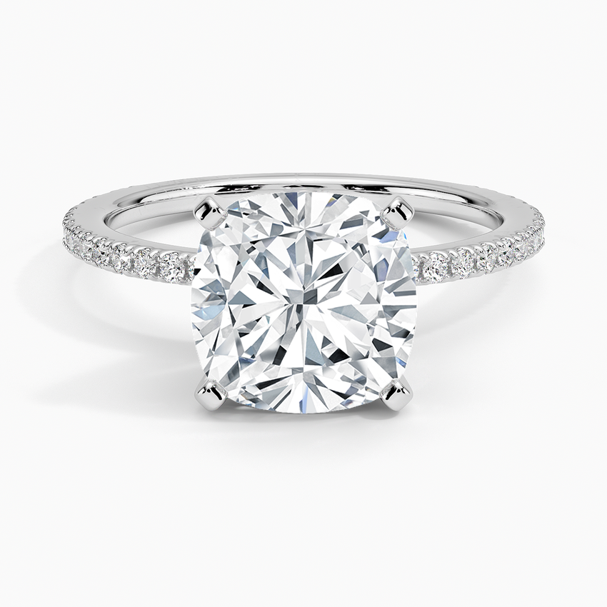 ecomposer-view with diamond shape-cushion,ecomposer-size-3-ct,ecomposer-metal type-white-gold-18k