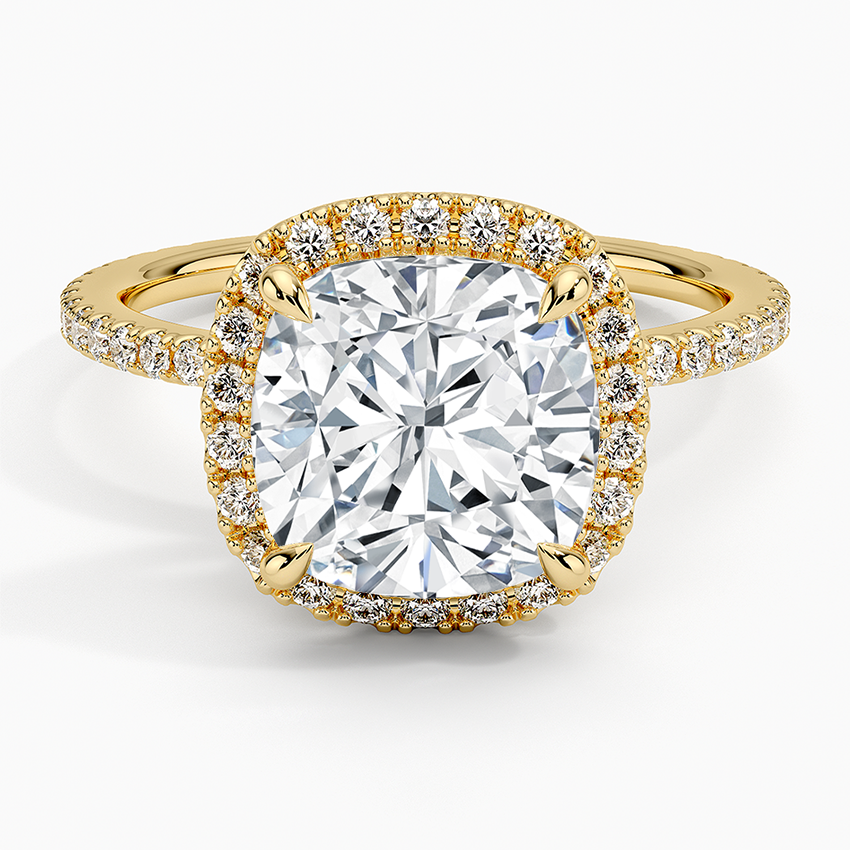 ecomposer-view with diamond shape-cushion,ecomposer-size-3-ct,ecomposer-metal type-yellow-gold-18k