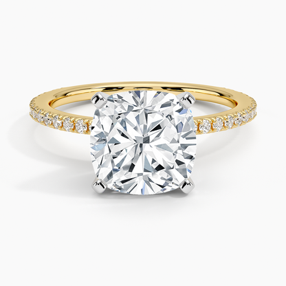 ecomposer-view with diamond shape-cushion,ecomposer-size-3-ct,ecomposer-metal type-yellow-gold-18k