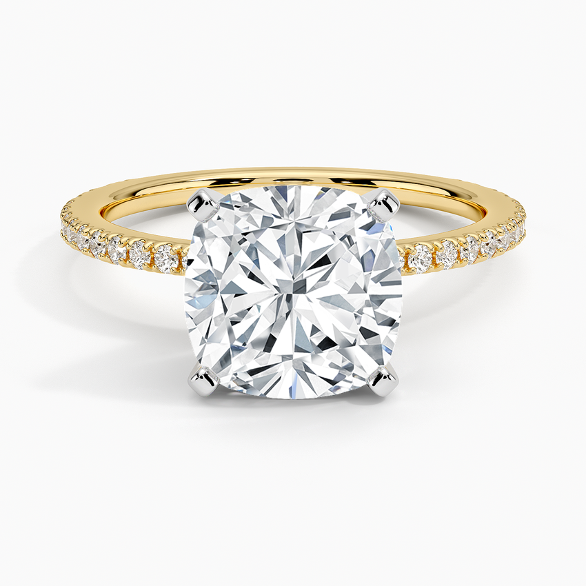 ecomposer-view with diamond shape-cushion,ecomposer-size-3-ct,ecomposer-metal type-yellow-gold-18k