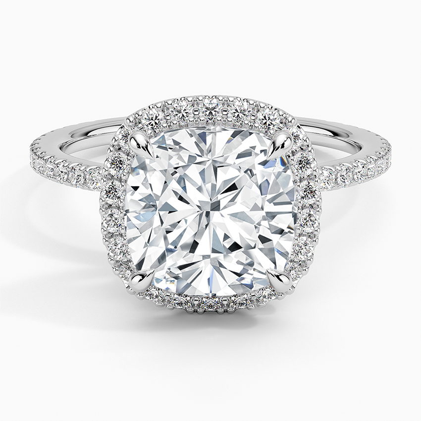 ecomposer-view with diamond shape-cushion,ecomposer-size-3-ct,ecomposer-metal type-white-gold-18k