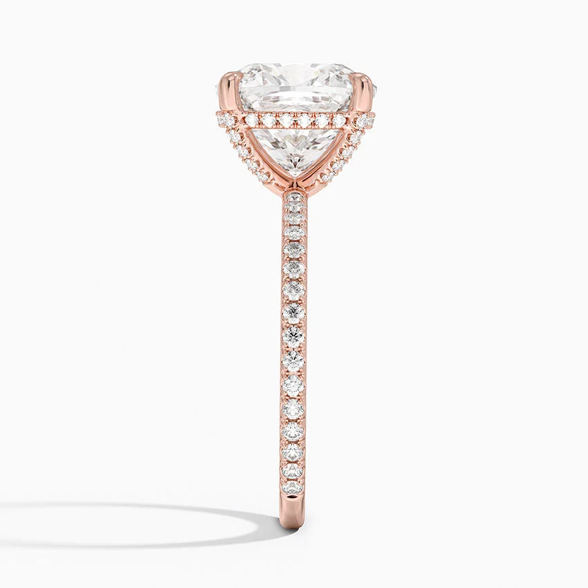 ecomposer-view with diamond shape-cushion, ecomposer-metal type-rose-gold-18k