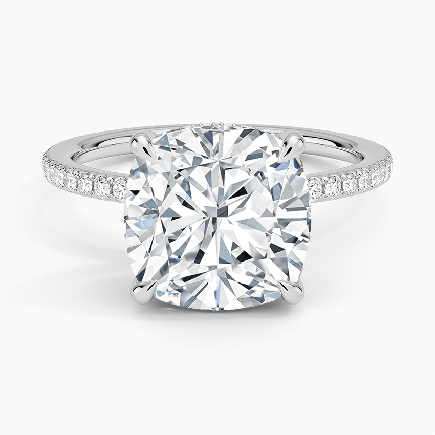 ecomposer-view with diamond shape-cushion, ecomposer-metal type-white-gold-18k