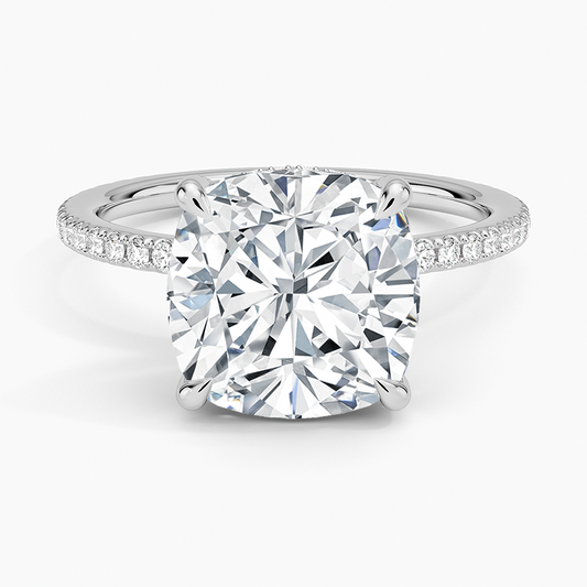 ecomposer-view with diamond shape-cushion, ecomposer-metal type-white-gold-18k