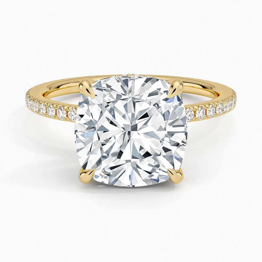 ecomposer-view with diamond shape-cushion, ecomposer-metal type-yellow-gold-18k