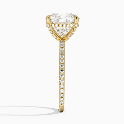 ecomposer-view with diamond shape-cushion, ecomposer-metal type-yellow-gold-18k