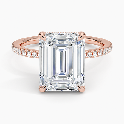 ecomposer-view with diamond shape-emerald, ecomposer-metal type-rose-gold-18k