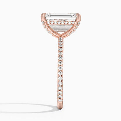 ecomposer-view with diamond shape-emerald, ecomposer-metal type-rose-gold-18k