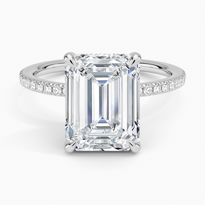 ecomposer-view with diamond shape-emerald, ecomposer-metal type-white-gold-18k