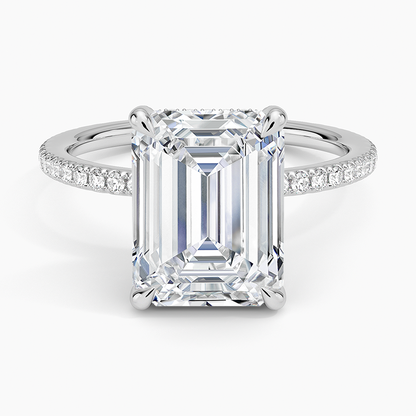 ecomposer-view with diamond shape-emerald, ecomposer-metal type-white-gold-18k