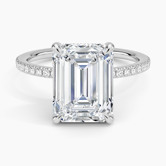 ecomposer-view with diamond shape-emerald, ecomposer-metal type-white-gold-18k