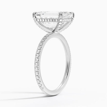 ecomposer-view with diamond shape-emerald, ecomposer-metal type-white-gold-18k 