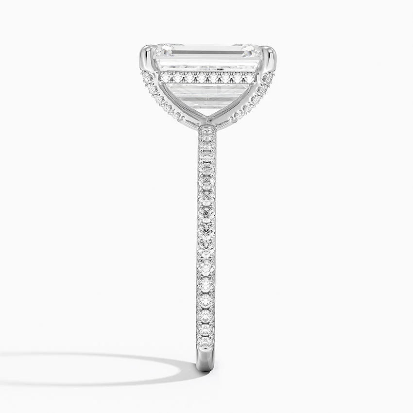 ecomposer-view with diamond shape-emerald, ecomposer-metal type-white-gold-18k