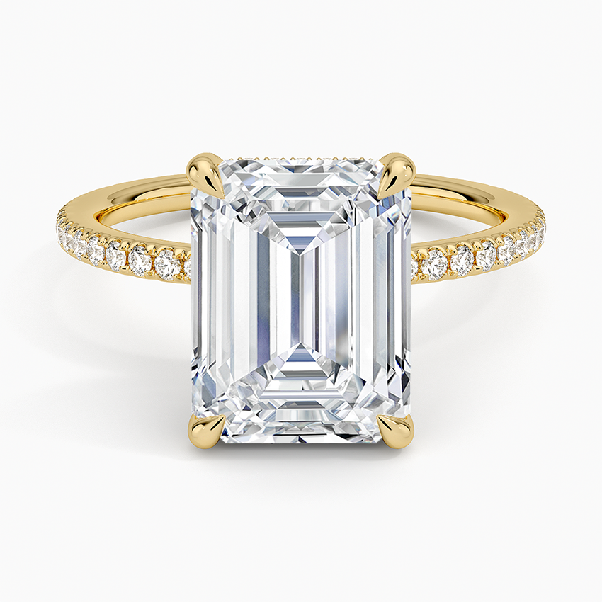 ecomposer-view with diamond shape-emerald, ecomposer-metal type-yellow-gold-18k