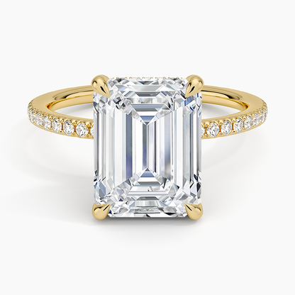 ecomposer-view with diamond shape-emerald, ecomposer-metal type-yellow-gold-18k