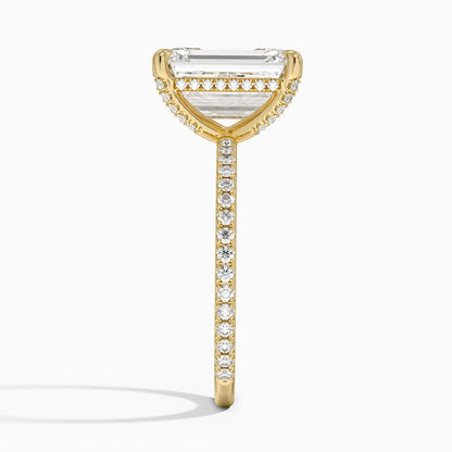 ecomposer-view with diamond shape-emerald, ecomposer-metal type-yellow-gold-18k