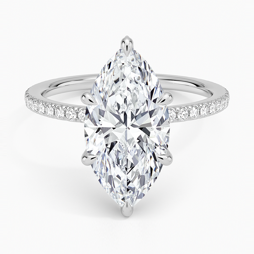ecomposer-view with diamond shape-marquise, ecomposer-metal type-white-gold-18k