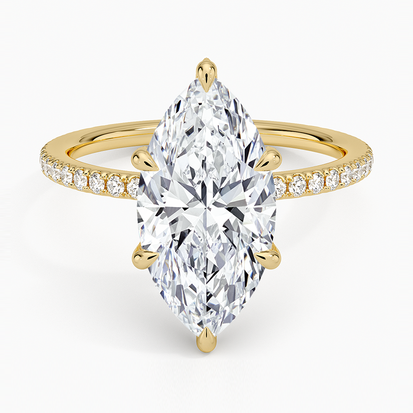 ecomposer-view with diamond shape-marquise, ecomposer-metal type-yellow-gold-18k