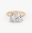 ecomposer-view with diamond shape-emerald-and-pear,ecomposer-metal type-rose-gold-18k