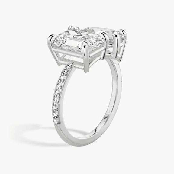 ecomposer-view with diamond shape-emerald-and-pear,ecomposer-metal type-white-gold-18k