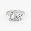 ecomposer-view with diamond shape-emerald-and-pear,ecomposer-metal type-white-gold-18k
