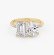 ecomposer-view with diamond shape-emerald-and-pear,ecomposer-metal type-yellow-gold-18k
