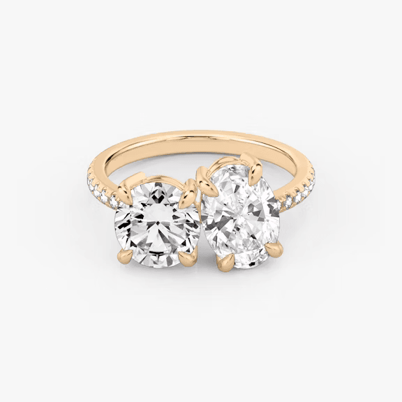 ecomposer-view with diamond shape-round-and-oval,ecomposer-metal type-rose-gold-18k