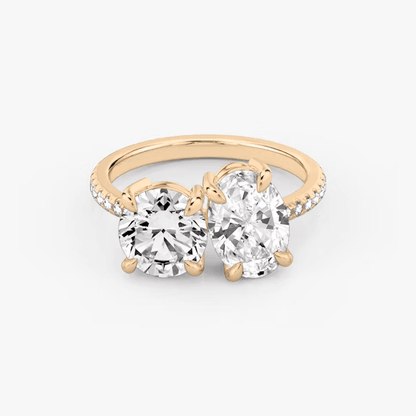 ecomposer-view with diamond shape-round-and-oval,ecomposer-metal type-rose-gold-18k