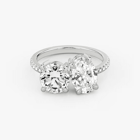 ecomposer-view with diamond shape-round-and-oval,ecomposer-metal type-white-gold-18k