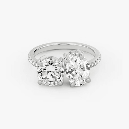 ecomposer-view with diamond shape-round-and-oval,ecomposer-metal type-white-gold-18k