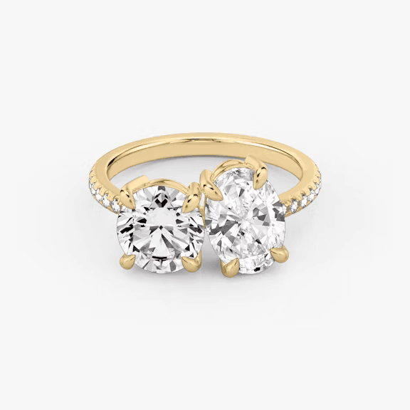 ecomposer-view with diamond shape-round-and-oval,ecomposer-metal type-yellow-gold-18k