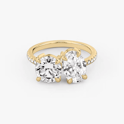 ecomposer-view with diamond shape-round-and-oval,ecomposer-metal type-yellow-gold-18k