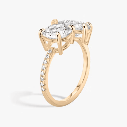 ecomposer-view with diamond shape-round-and-pear,ecomposer-metal type-rose-gold-18k