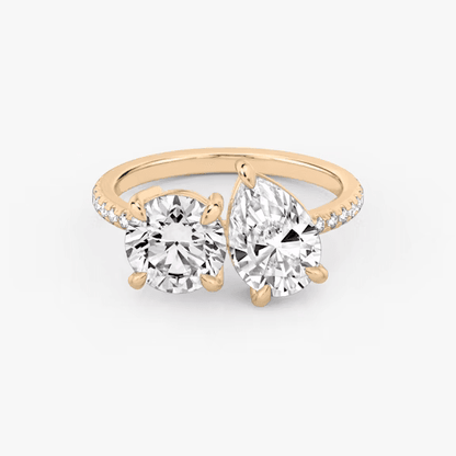 ecomposer-view with diamond shape-round-and-pear,ecomposer-metal type-rose-gold-18k