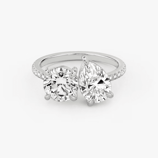 ecomposer-view with diamond shape-round-and-pear,ecomposer-metal type-white-gold-18k