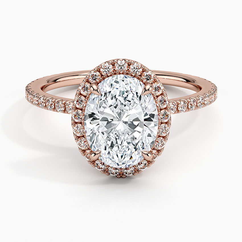 ecomposer-view with diamond shape-oval,ecomposer-size-2-ct,ecomposer-metal type-rose-gold-18k