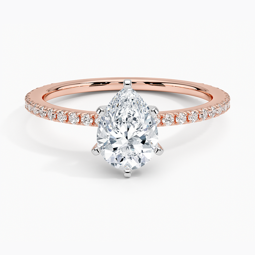 ecomposer-view with diamond shape-pear,ecomposer-size-1-ct,ecomposer-metal type-rose-gold-18k