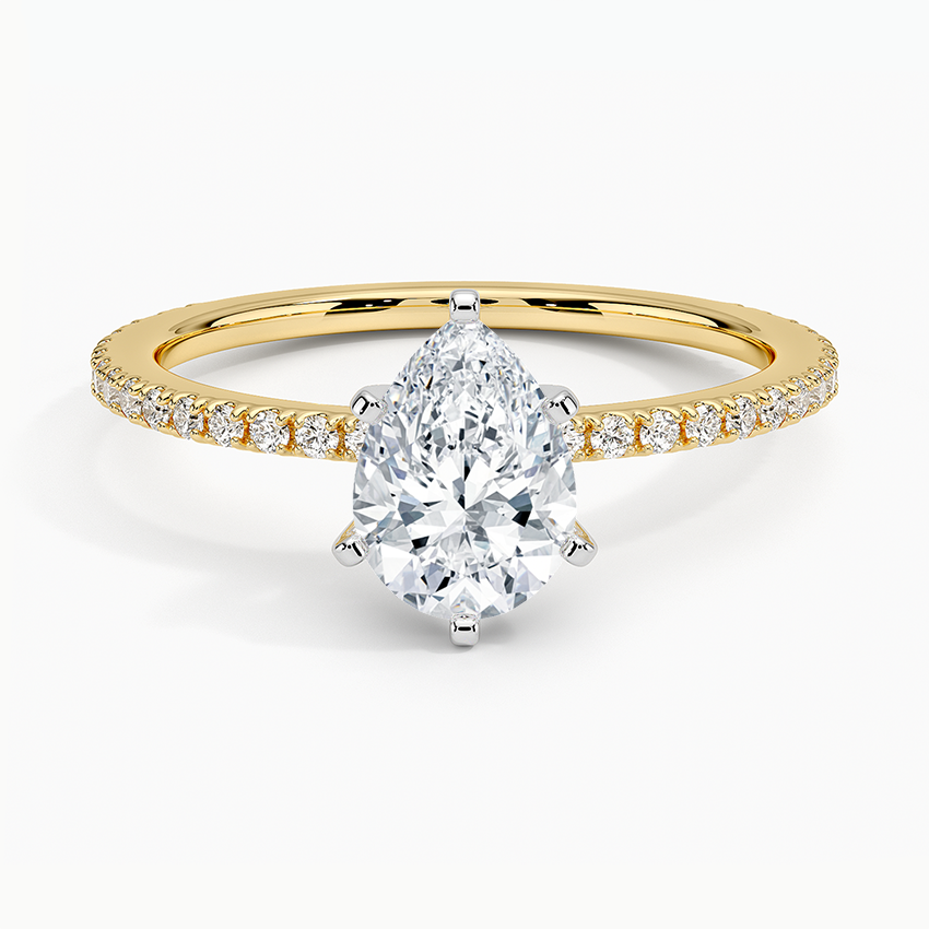ecomposer-view with diamond shape-pear,ecomposer-size-1-ct,ecomposer-metal type-yellow-gold-18k