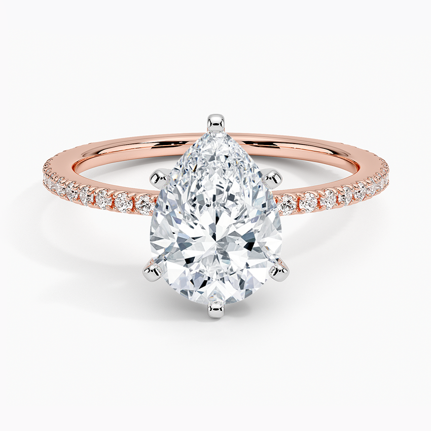 ecomposer-view with diamond shape-pear,ecomposer-size-2-ct,ecomposer-metal type-rose-gold-18k