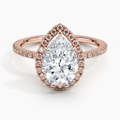 ecomposer-view with diamond shape-pear,ecomposer-size-2-ct,ecomposer-metal type-rose-gold-18k