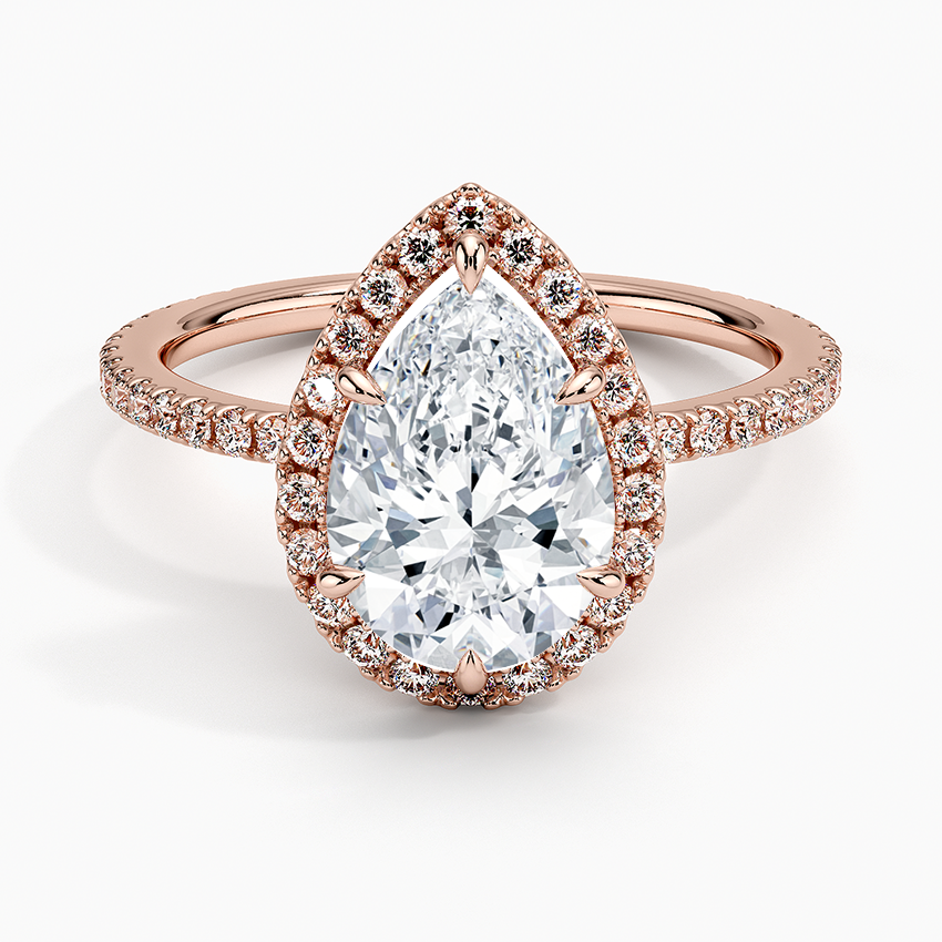 ecomposer-view with diamond shape-pear,ecomposer-size-2-ct,ecomposer-metal type-rose-gold-18k