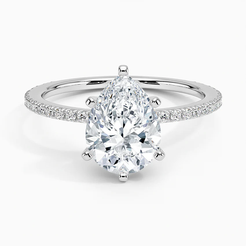 ecomposer-view with diamond shape-pear,ecomposer-size-2-ct,ecomposer-metal type-white-gold-18k