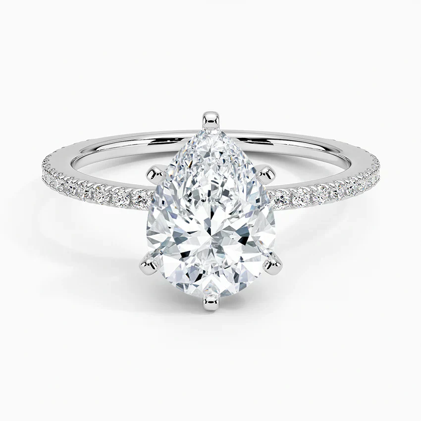ecomposer-view with diamond shape-pear,ecomposer-size-2-ct,ecomposer-metal type-white-gold-18k