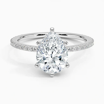 ecomposer-view with diamond shape-pear,ecomposer-size-2-ct,ecomposer-metal type-white-gold-18k