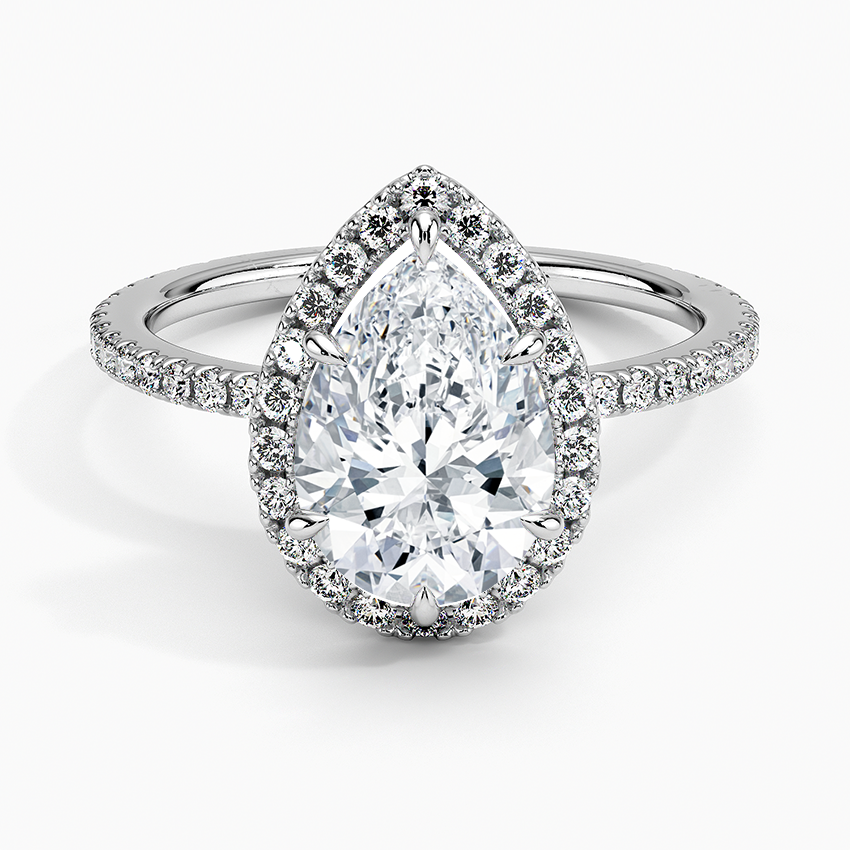 ecomposer-view with diamond shape-pear,ecomposer-size-2-ct,ecomposer-metal type-white-gold-18k